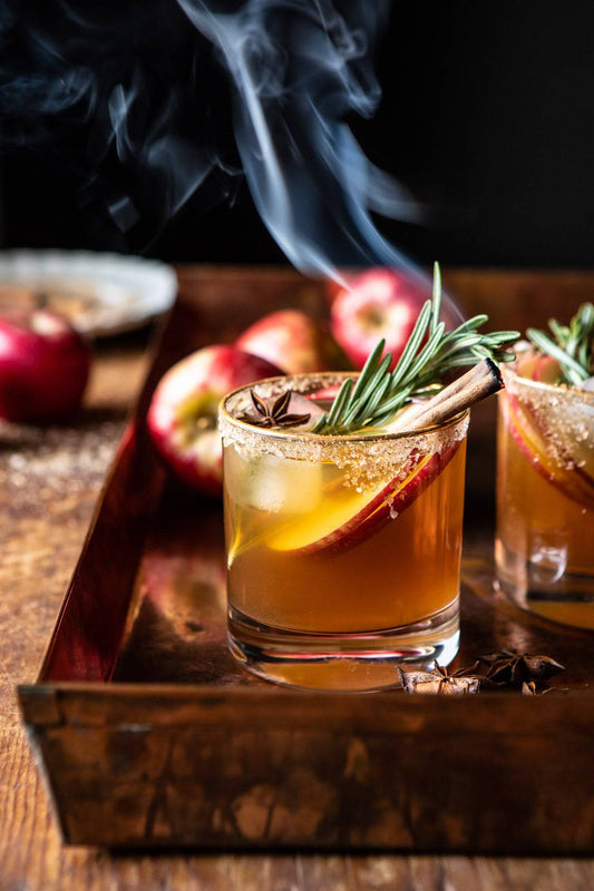 autumn coctails in whisky glasses