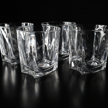Luxurious Aurora tumblers with a contemporary design and ripple texture, perfect for cocktails or whisky - set of 4