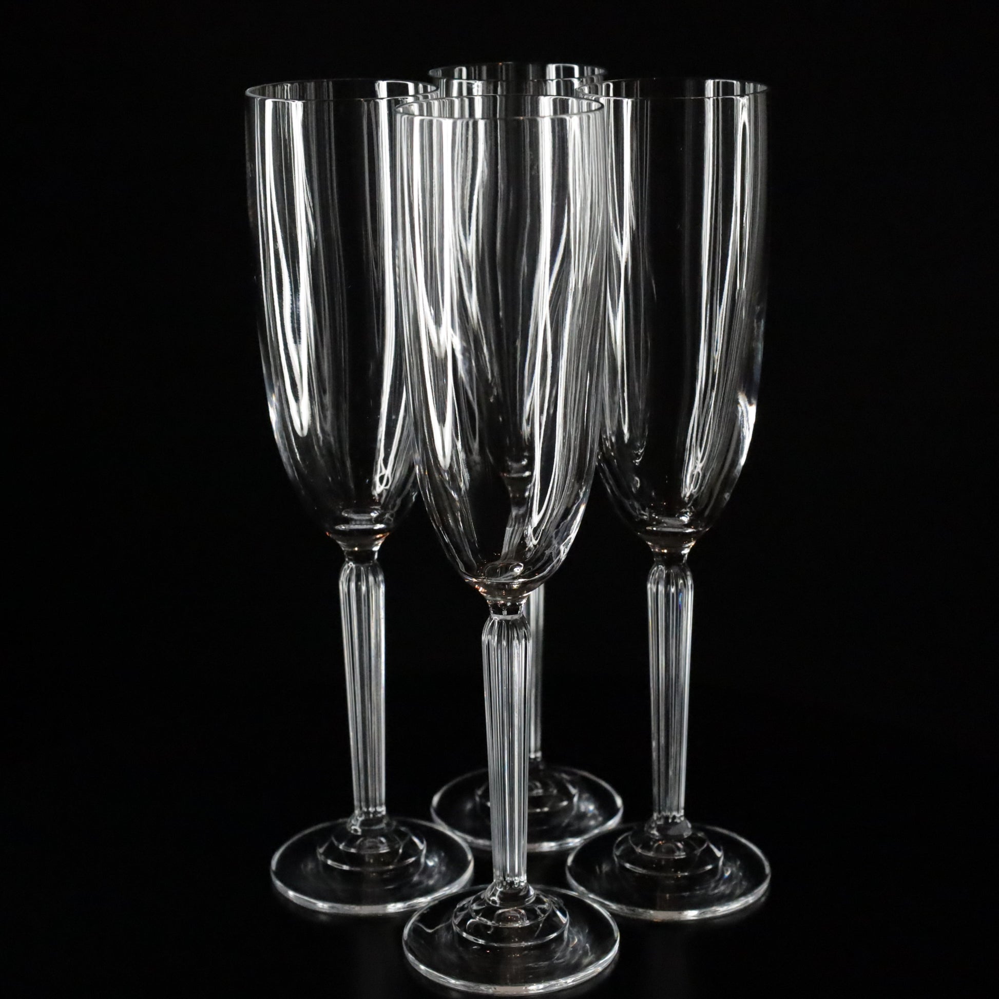 Aurora crystal champagne flute with a tall, graceful design and clear, polished finish, radiating timeless elegance.