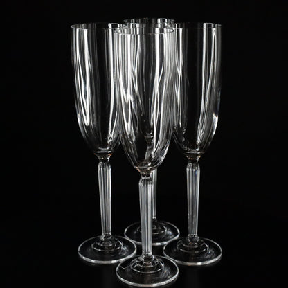 Aurora crystal champagne flute with a tall, graceful design and clear, polished finish, radiating timeless elegance.