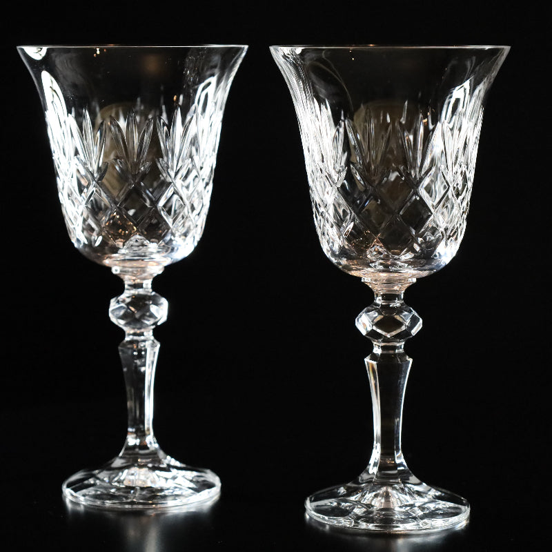 two crystal glasses crown collection red wine