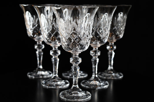 set of 6 crystal glasses crown collection red wine